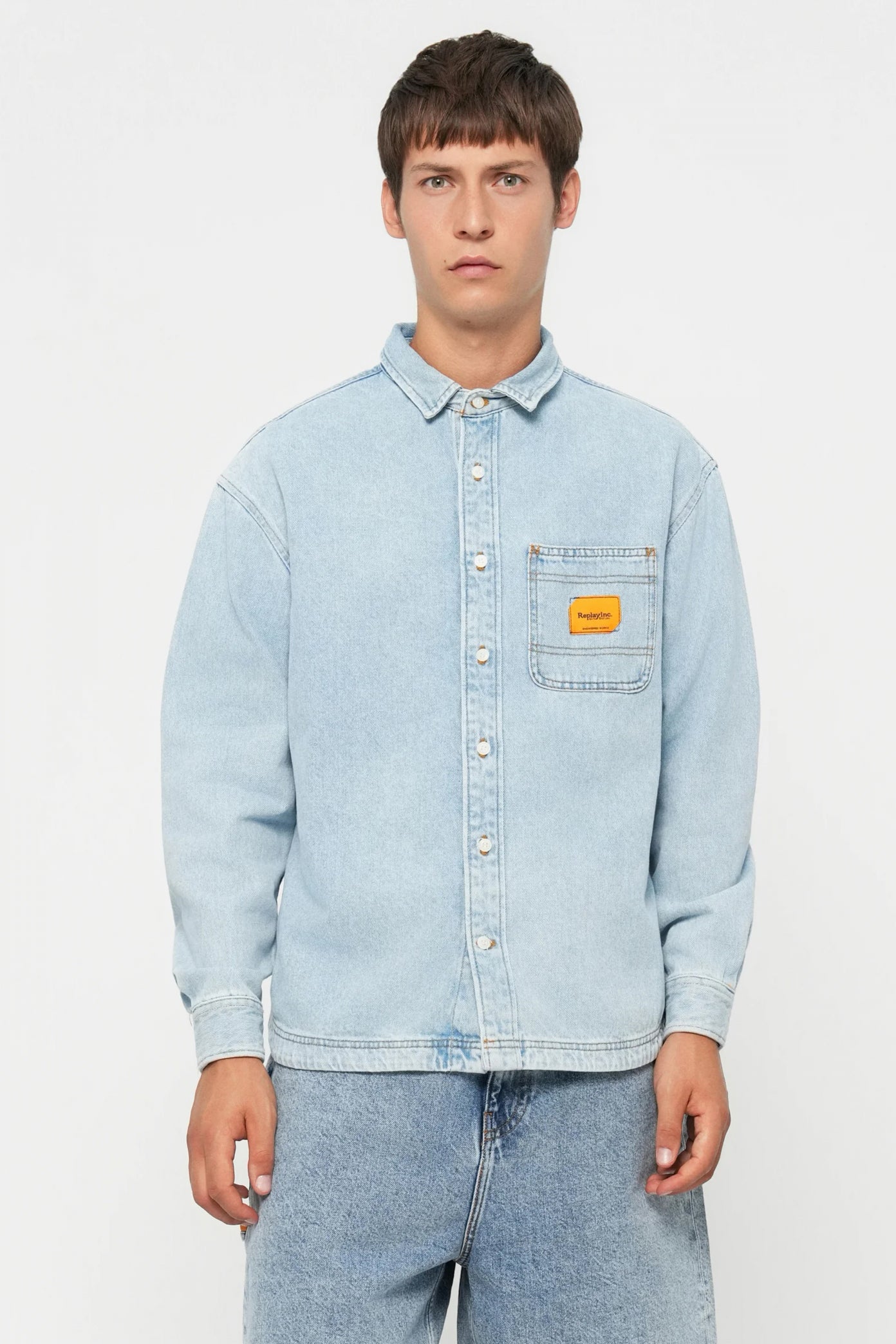 REPLAY DENIM SHIRT en color AZUL (1)