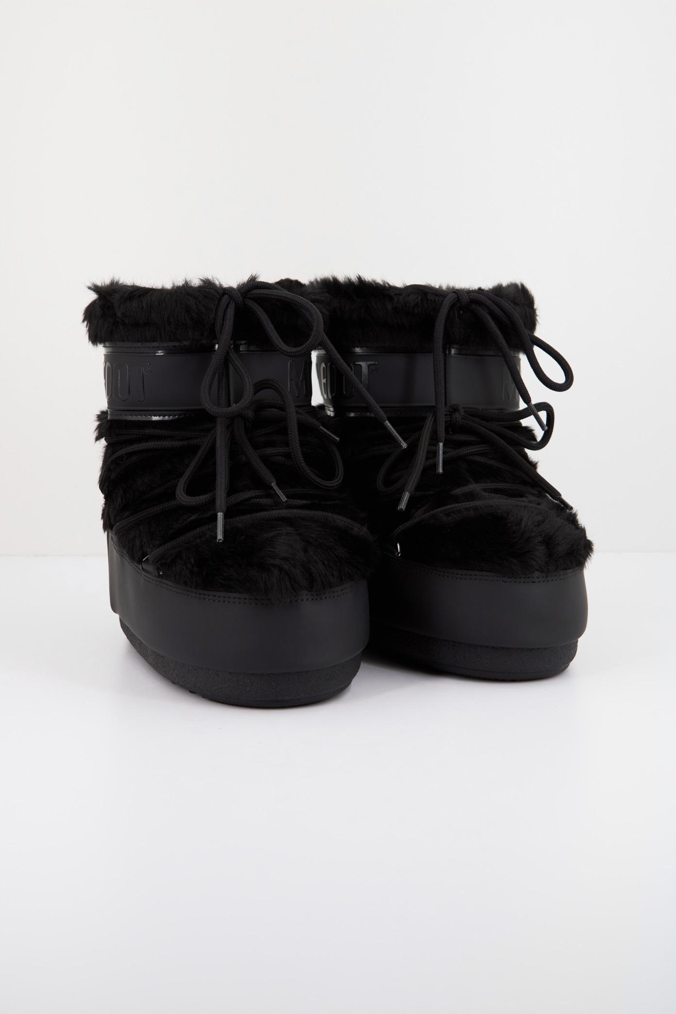 MOON BOOT MB ICON LOW FAUX FUR en color NEGRO (2)