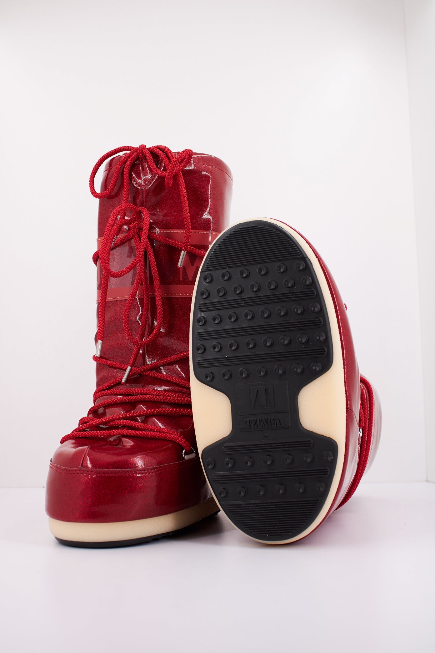 MOON BOOT MB ICON JR GLITTE en color ROJO (5)