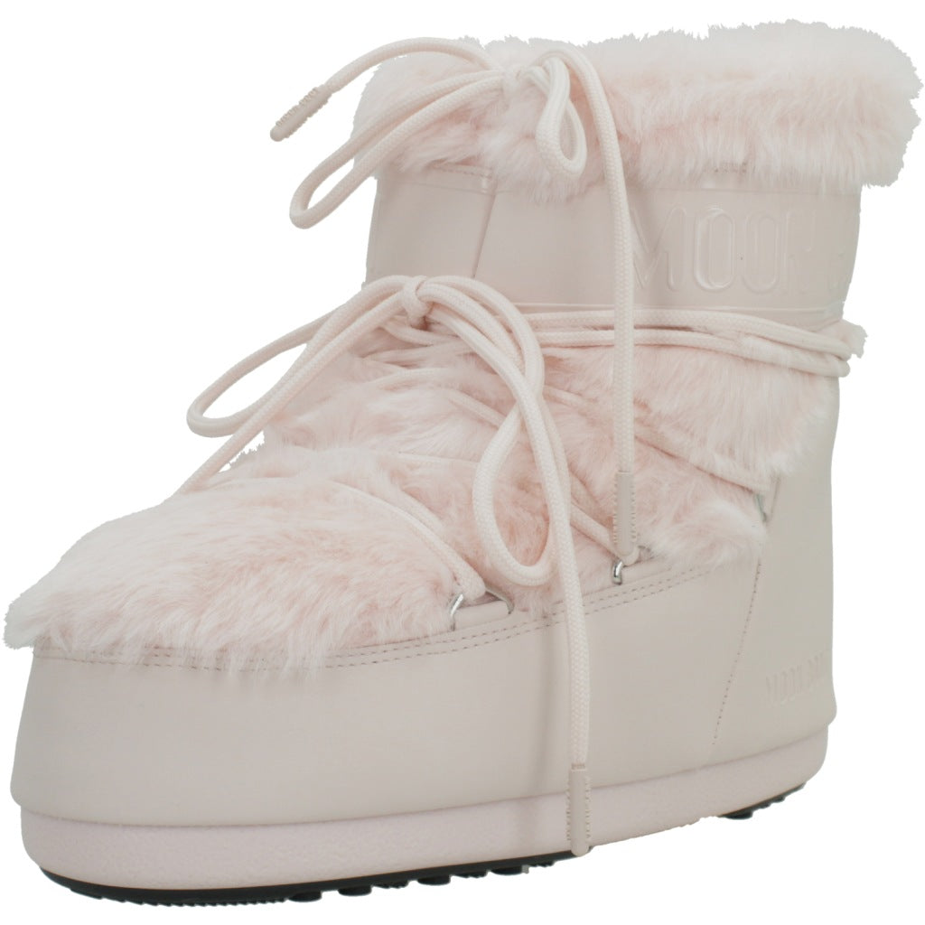 MOON BOOT MB ICON LOW FAUX FUR en color ROSA (1)