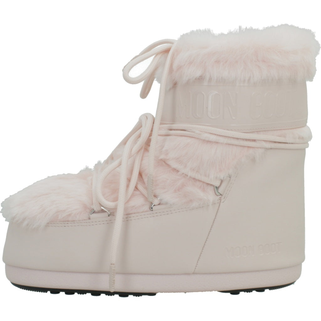 MOON BOOT MB ICON LOW FAUX FUR en color ROSA (2)