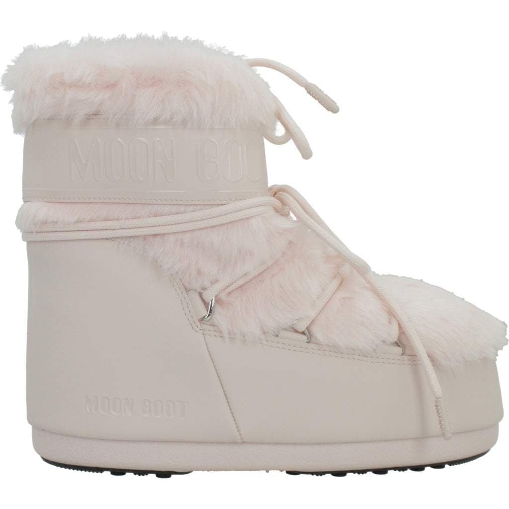 MOON BOOT MB ICON LOW FAUX FUR en color ROSA (4)