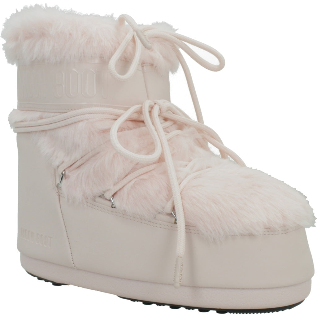 MOON BOOT MB ICON LOW FAUX FUR en color ROSA (5)