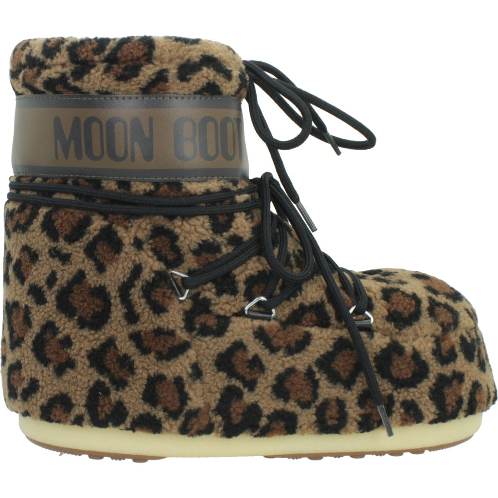 MOON BOOT MB ICON LOW FLEECE LEOPARD en color ANIMAL PRINT (4)