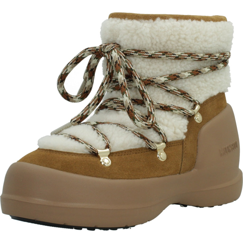 MOON BOOT MEZZALUNA BOOT SHEARLING en color MARRON CLARO (1)