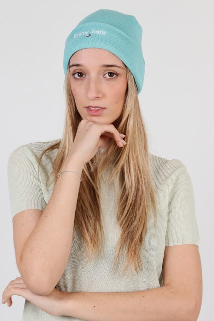 TOMMY JEANS TJW SPORT BEANIE en color VERDE (4)