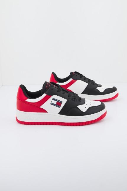 TOMMY JEANS BASKET LEATHER en color NEGRO (3)