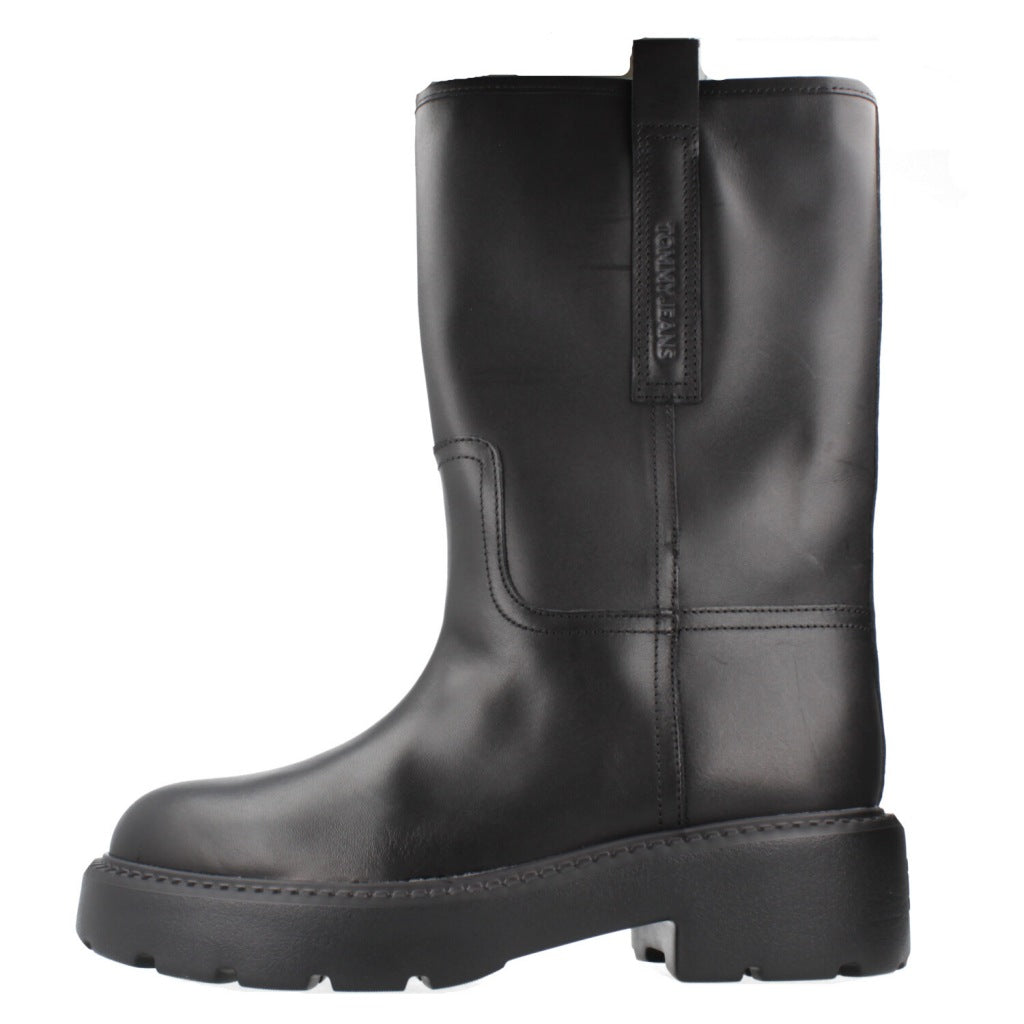 TOMMY JEANS TJW LEATHER MID TUBULAR en color NEGRO (2)