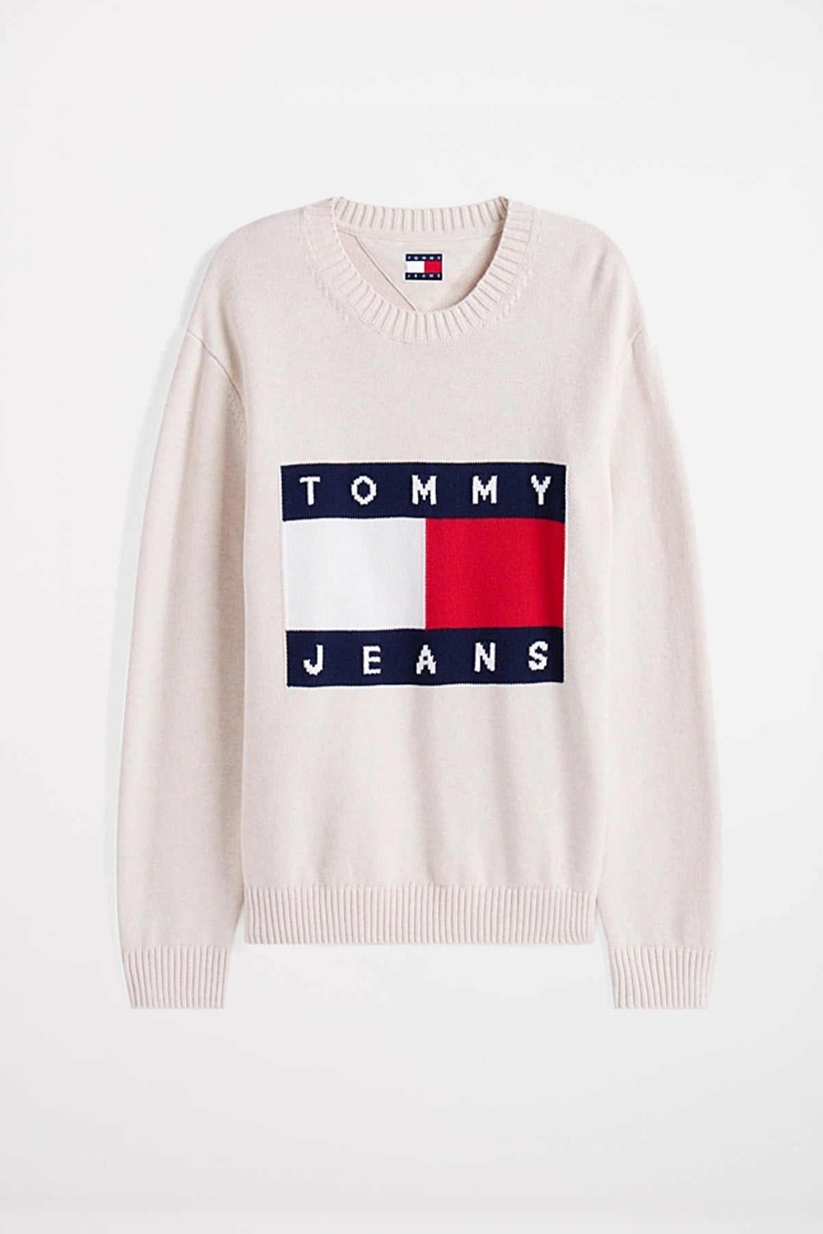 TOMMY JEANS TJM REG MELANGE FLAG SWE en color BLANCO (2)
