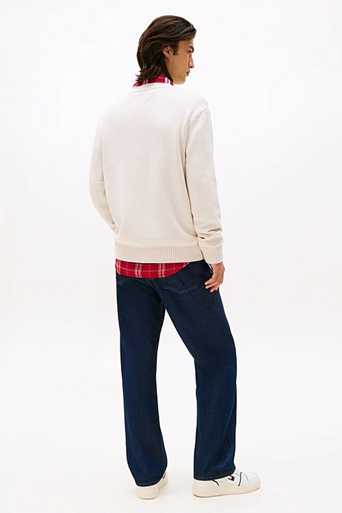 TOMMY JEANS TJM REG MELANGE FLAG SWE en color BLANCO (3)