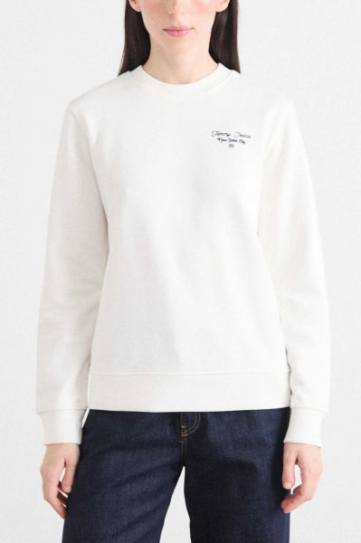 TOMMY JEANS TJW REG ESS LOGO CREW en color BLANCO (1)
