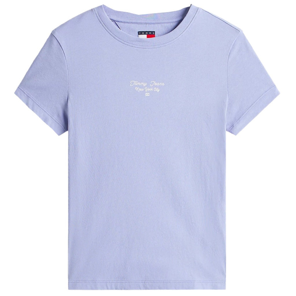 TOMMY JEANS TJW SLIM ESS LOGO TEE en color VIOLETA (3)