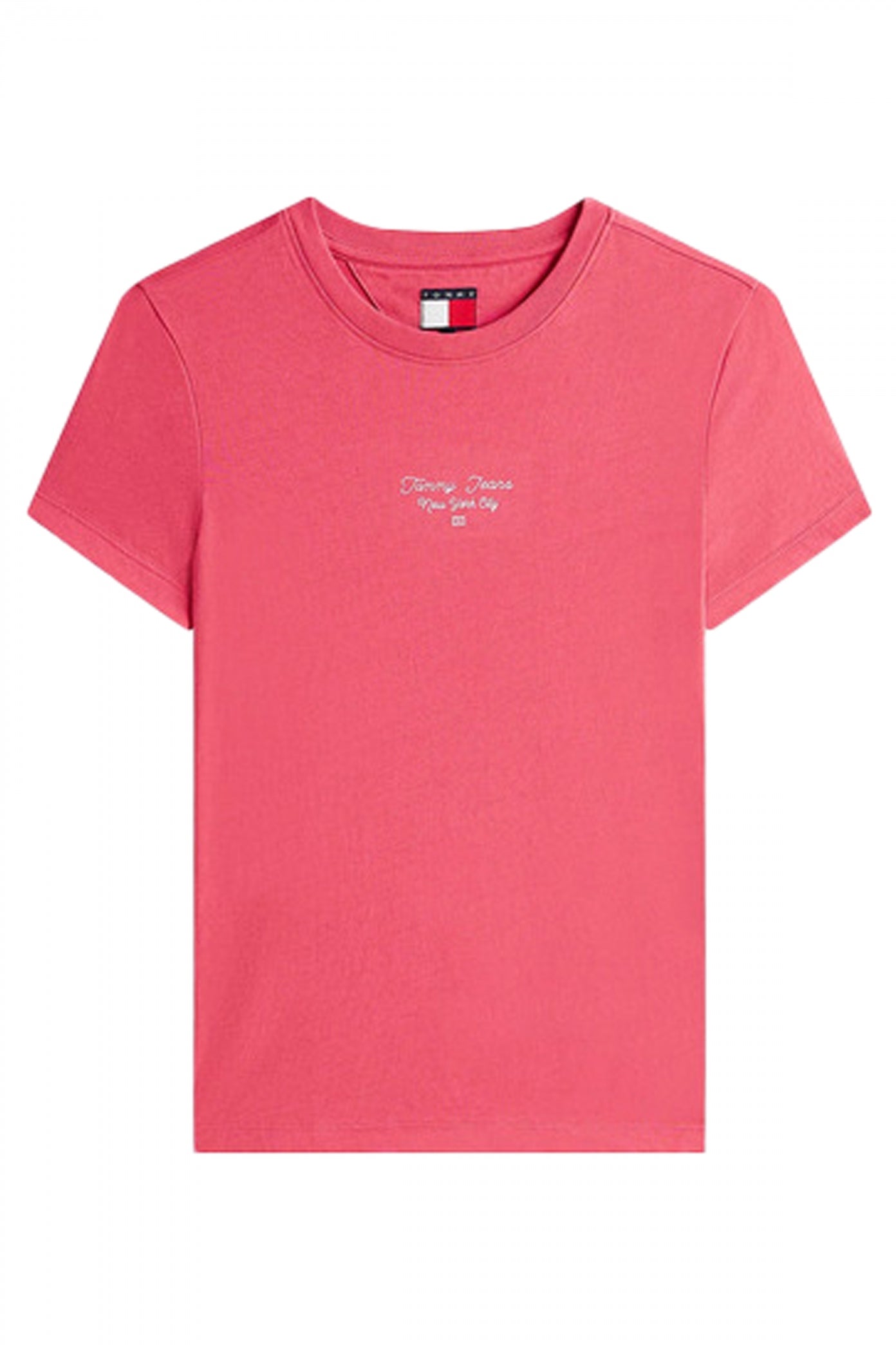TOMMY JEANS TJW SLIM ESS LOGO TEE en color ROSA (2)