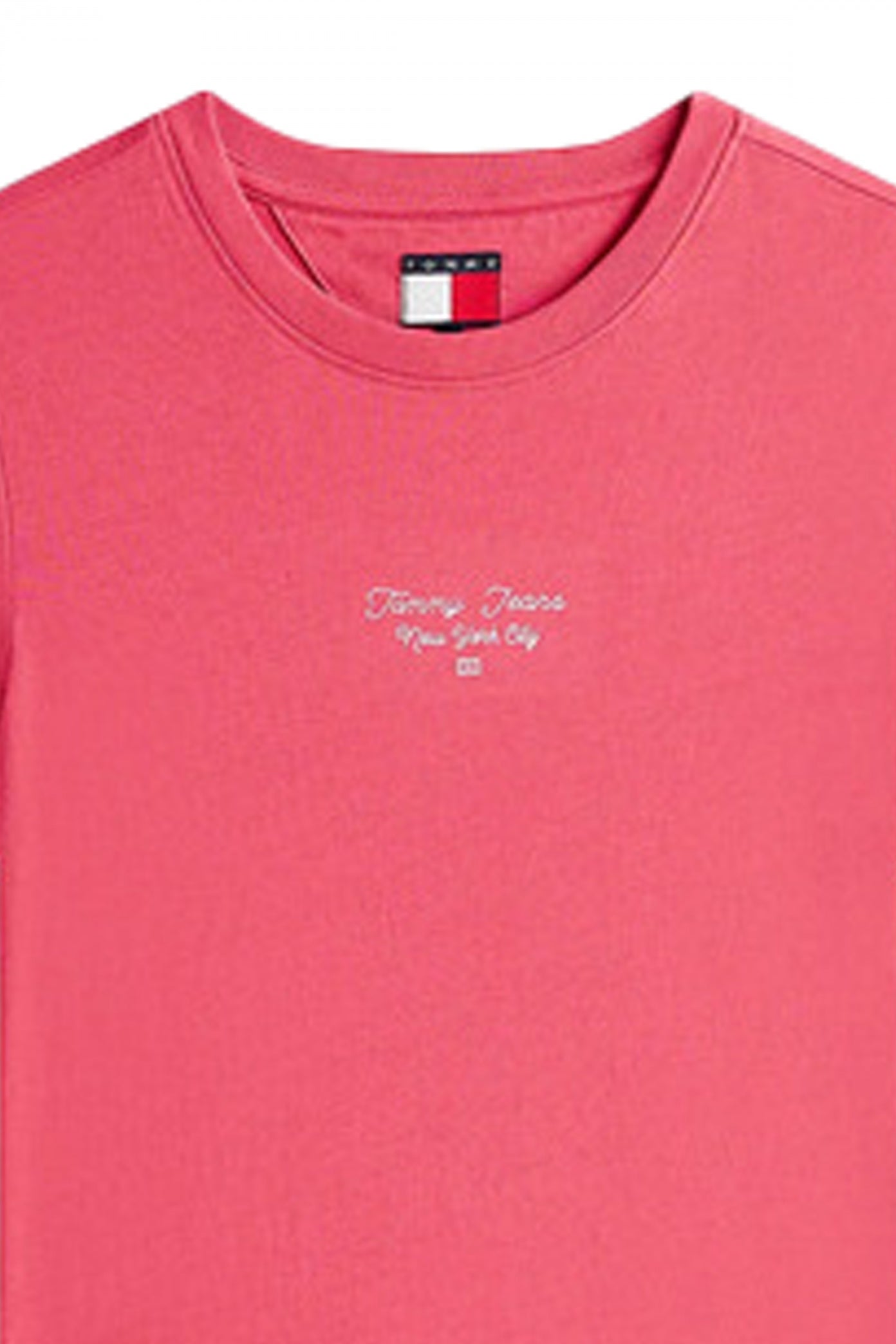 TOMMY JEANS TJW SLIM ESS LOGO TEE en color ROSA (3)