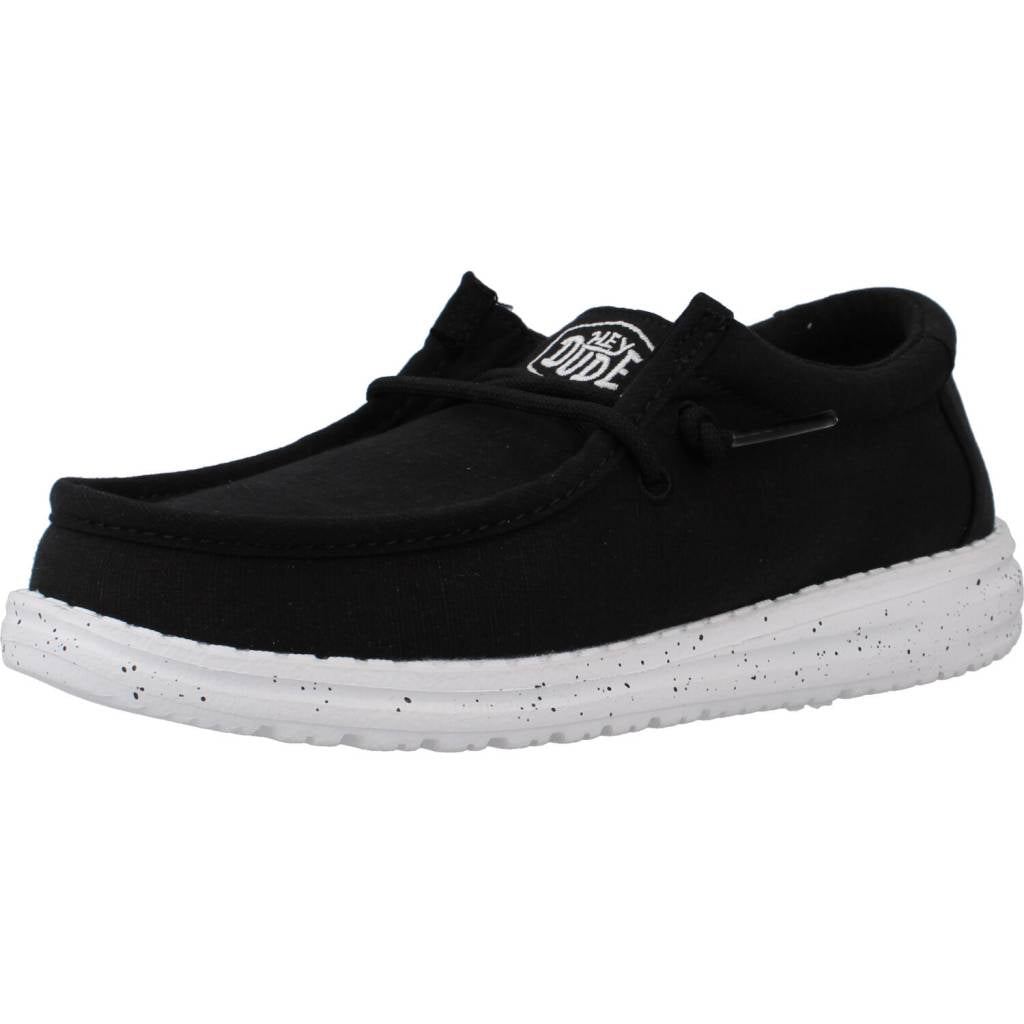 HEY DUDE WALLY YOUTH SLUB CANVAS en color NEGRO (1)