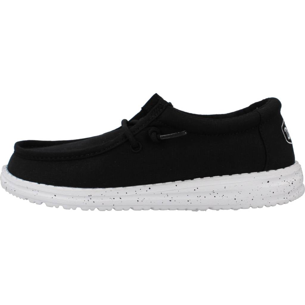 HEY DUDE WALLY YOUTH SLUB CANVAS en color NEGRO (2)
