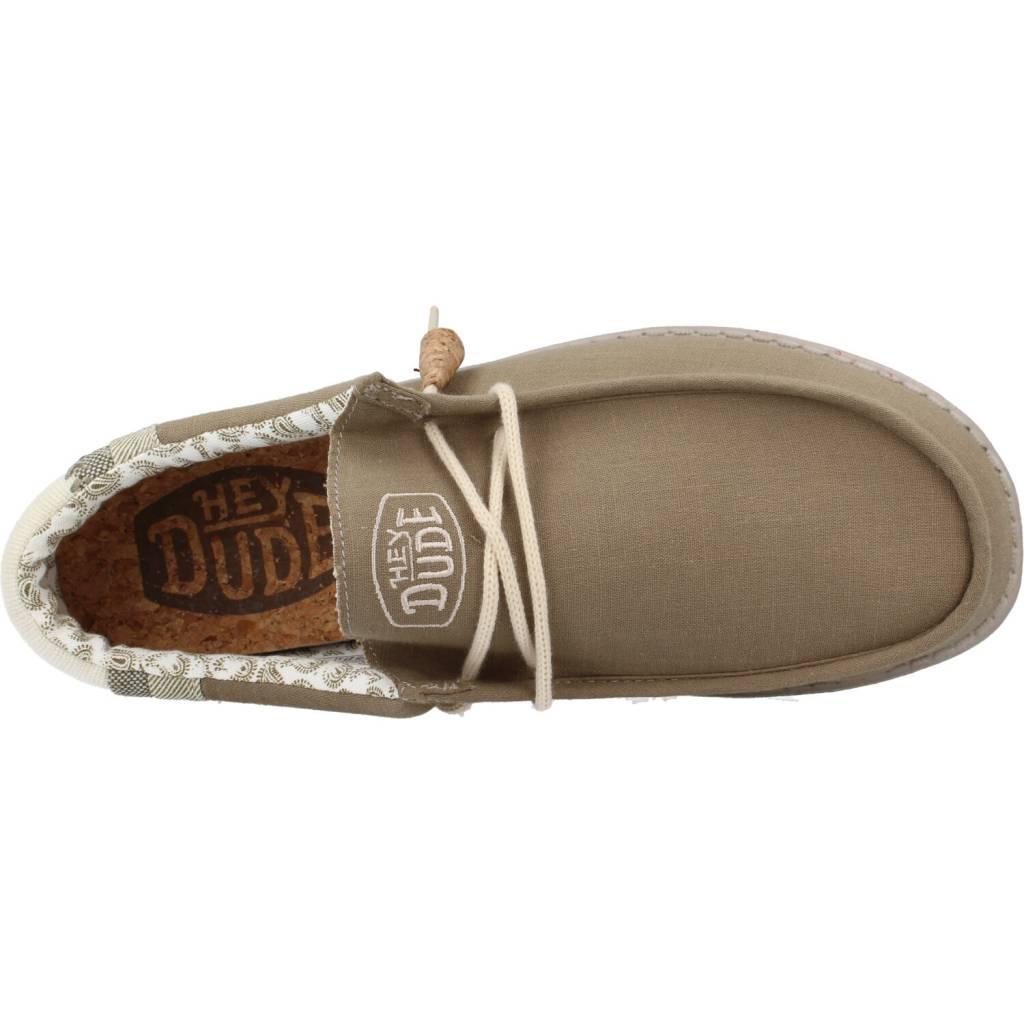 HEY DUDE WALLY LINEN NATURAL en color VERDE (7)
