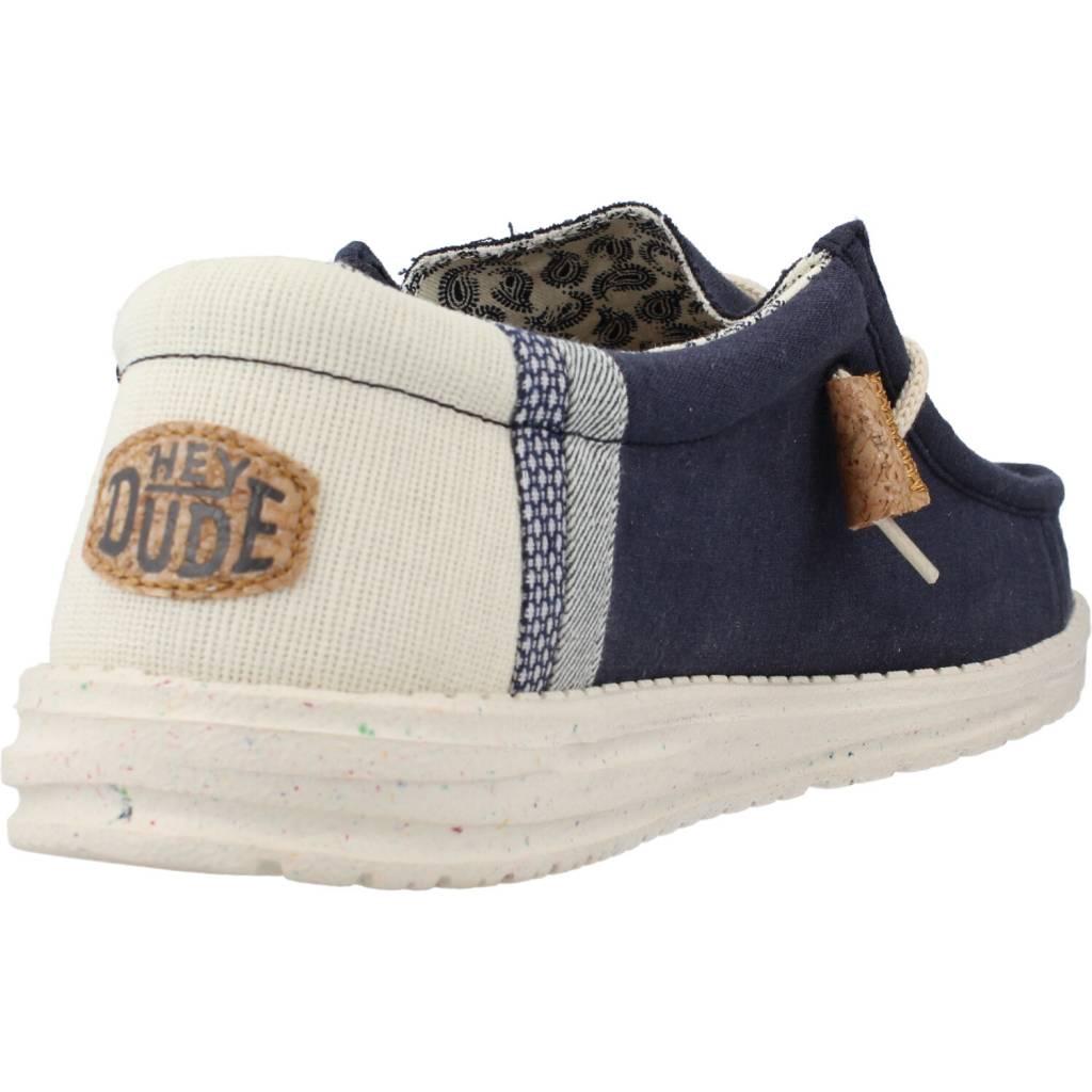 HEY DUDE WALLY LINEN NATURAL en color AZUL (3)