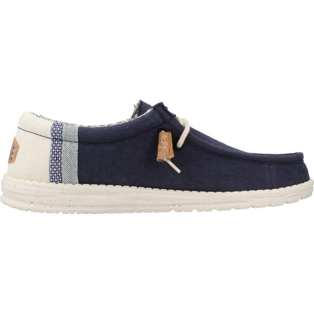 HEY DUDE WALLY LINEN NATURAL en color AZUL (4)