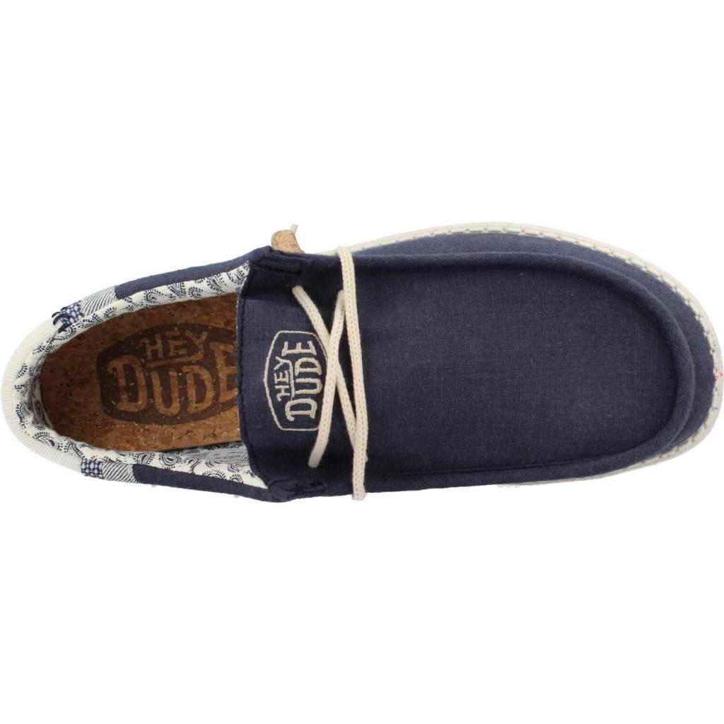 HEY DUDE WALLY LINEN NATURAL en color AZUL (7)