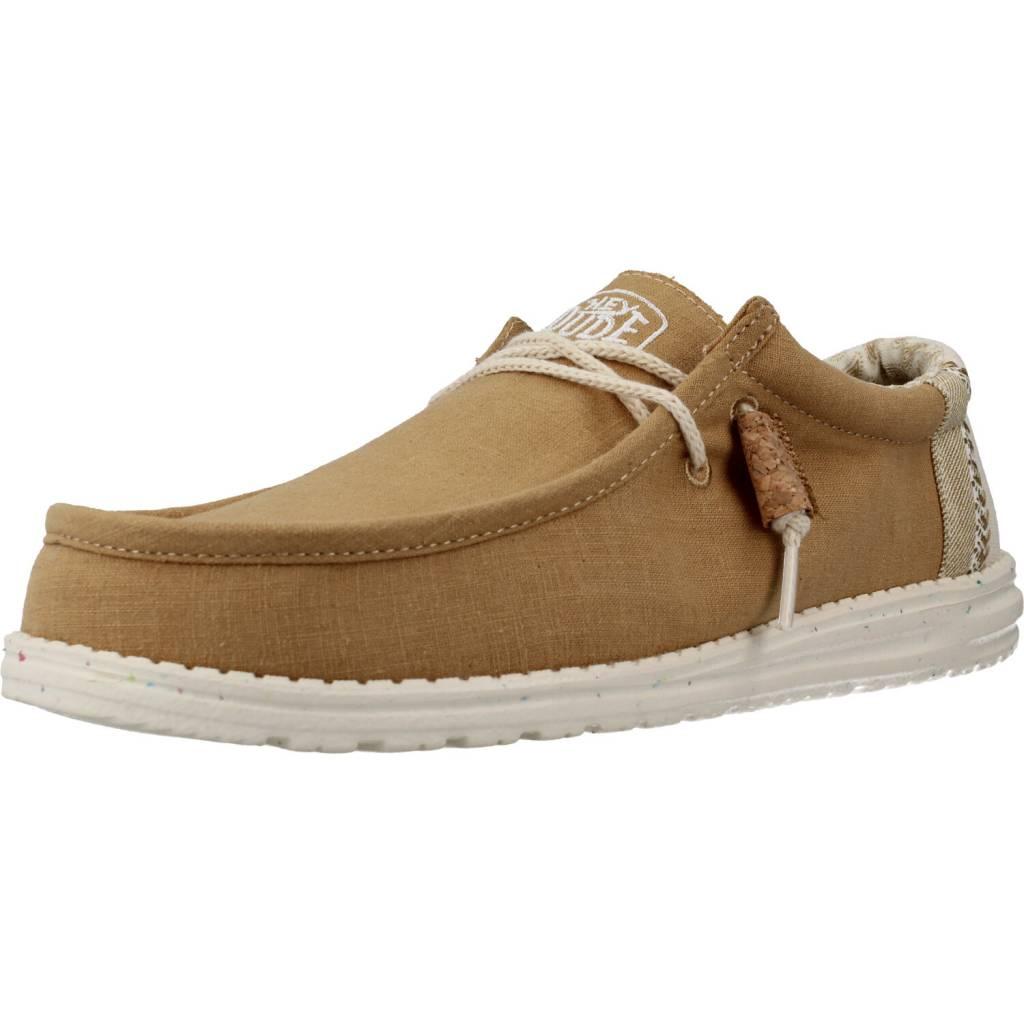 HEY DUDE WALLY LINEN NATURAL en color MARRON CLARO (1)