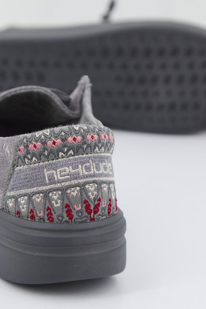 HEY DUDE WENDY RISE FLORA en color GRIS (2)