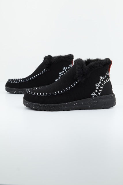 HEY DUDE DENNY FAUX SHEARLING en color NEGRO (1)