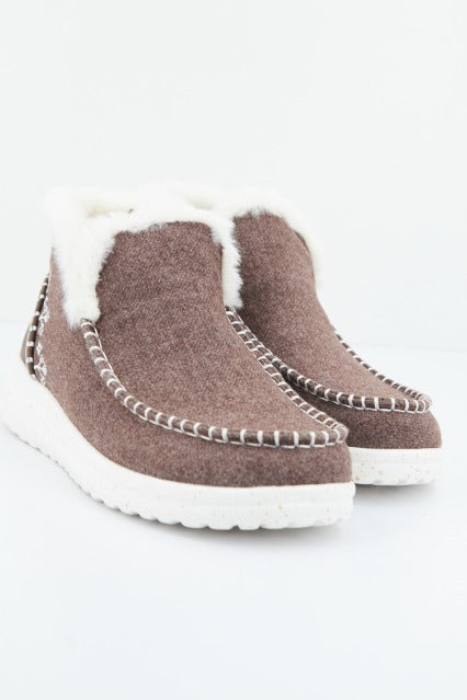 HEY DUDE DENNY FAUX SHEARLING en color MARRON (1)