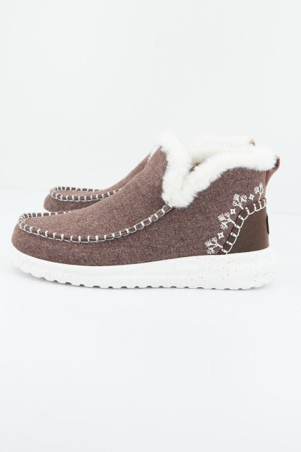 HEY DUDE DENNY FAUX SHEARLING en color MARRON (2)