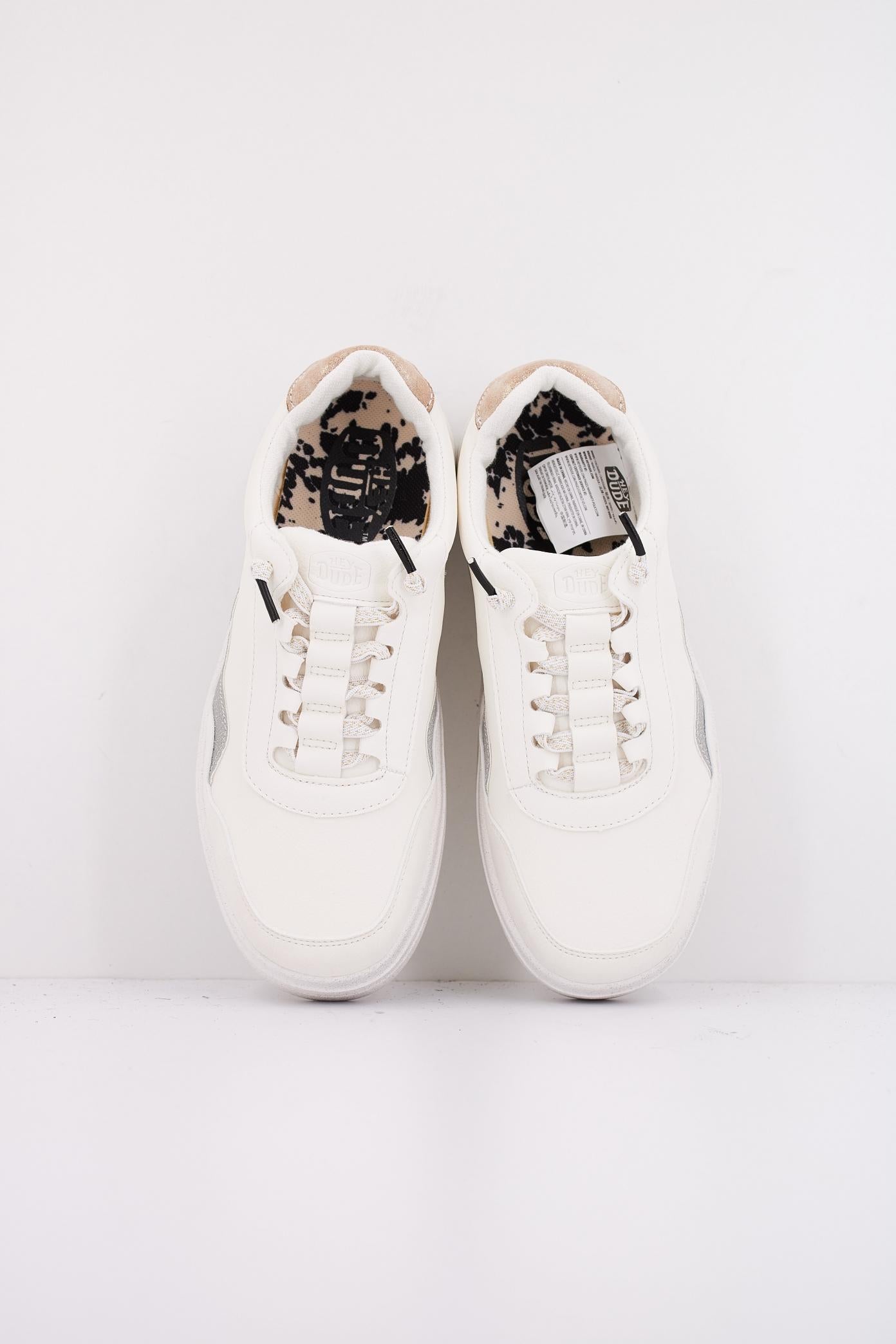 HEY DUDE HUDSON LIFT METALLIC en color BLANCO (3)