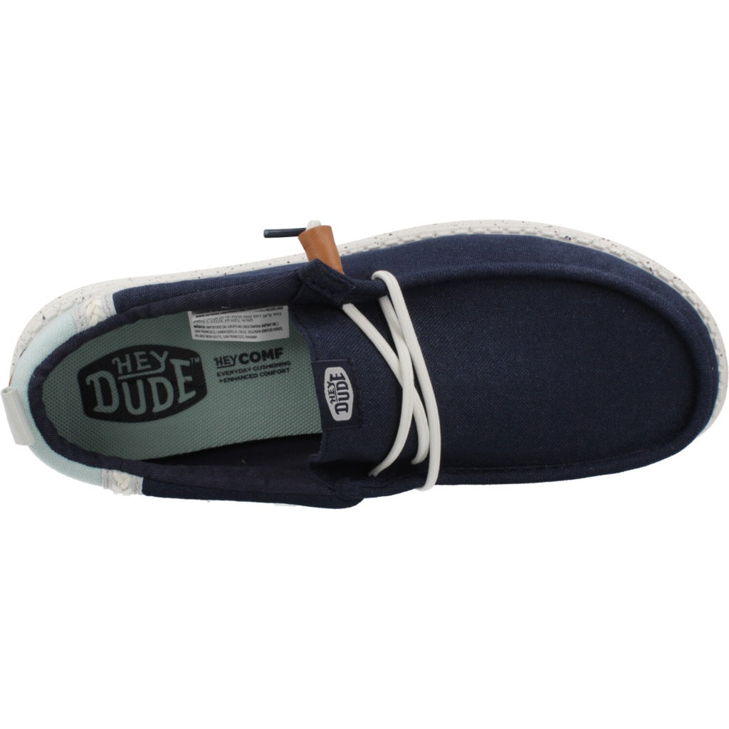 HEY DUDE WALLY SUMMER LINEN en color AZUL (7)