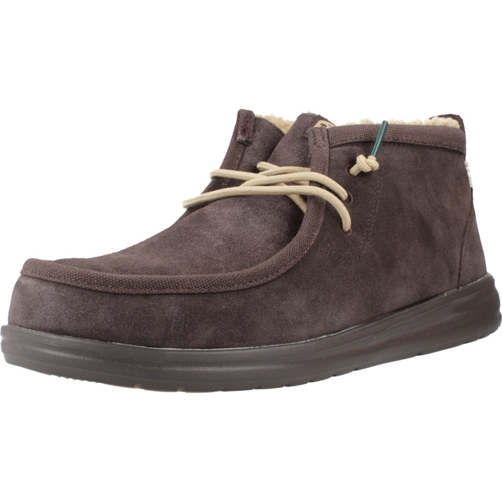 HEY DUDE WALLY MID GRIPR WARMTH en color MARRON (1)