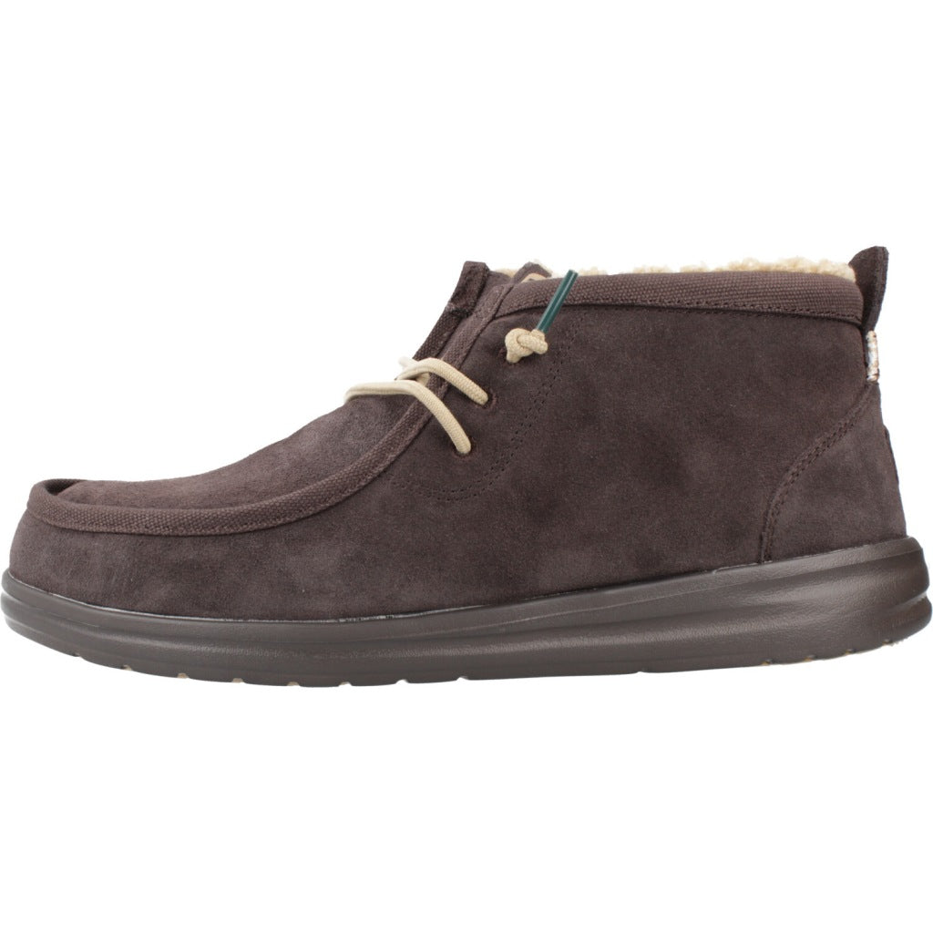 HEY DUDE WALLY MID GRIPR WARMTH en color MARRON (2)