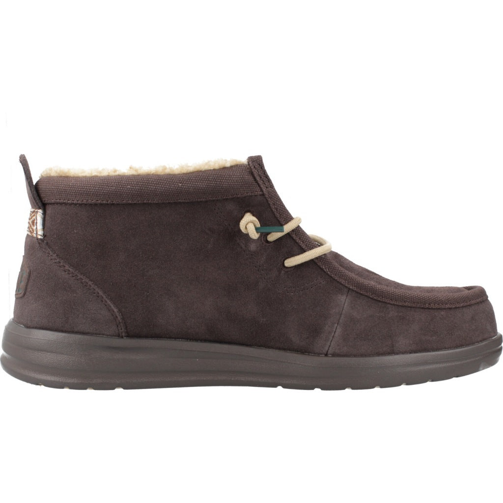 HEY DUDE WALLY MID GRIPR WARMTH en color MARRON (4)