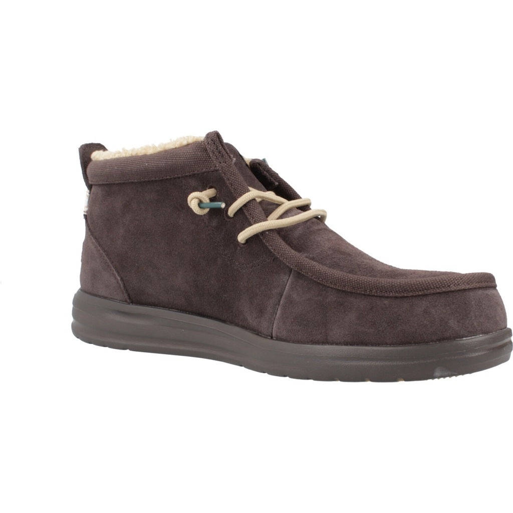 HEY DUDE WALLY MID GRIPR WARMTH en color MARRON (5)
