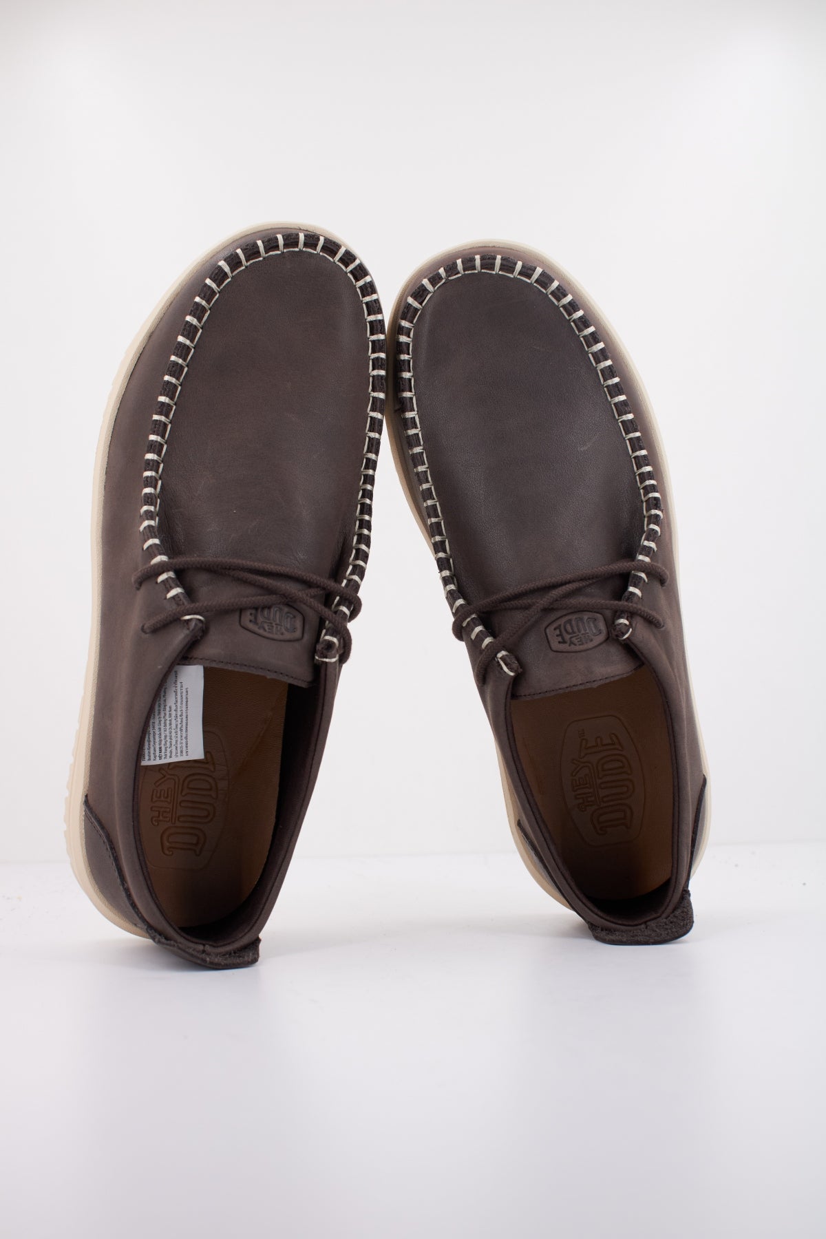 HEY DUDE WALLY NXT MOC LEATHER en color MARRON (3)