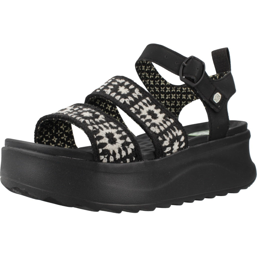 HEY DUDE DELRAY BUCKLE COTTAGE CROCHE en color NEGRO (1)