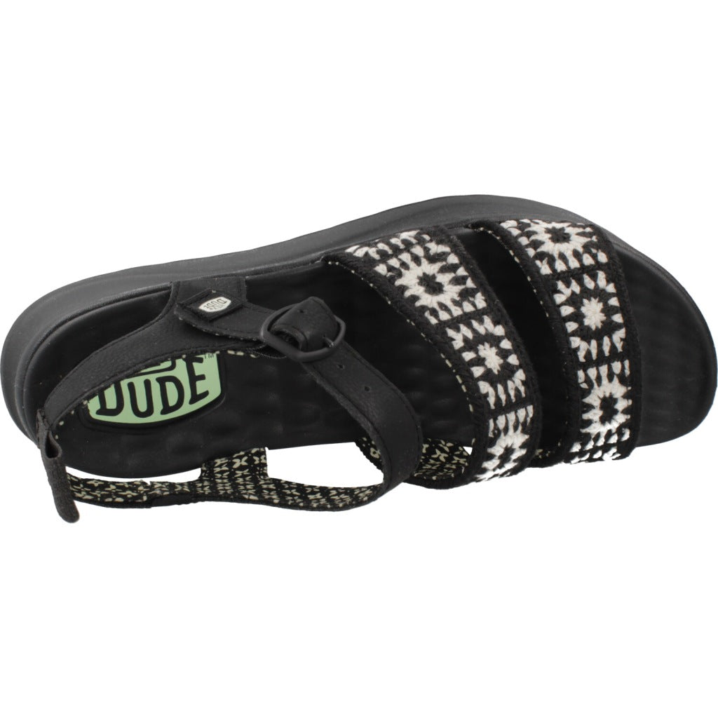 HEY DUDE DELRAY BUCKLE COTTAGE CROCHE en color NEGRO (6)