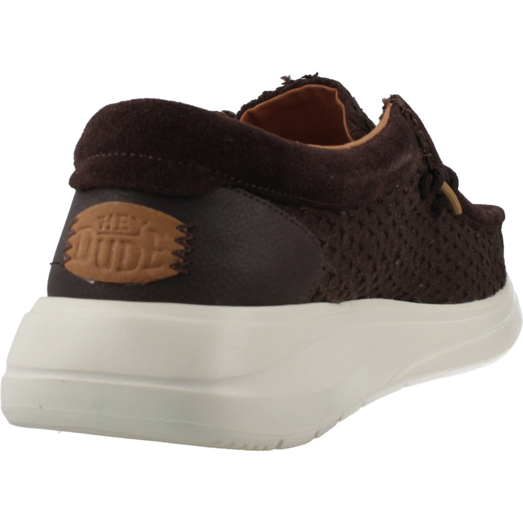 HEY DUDE WALLY COMF WOVEN en color MARRON (3)