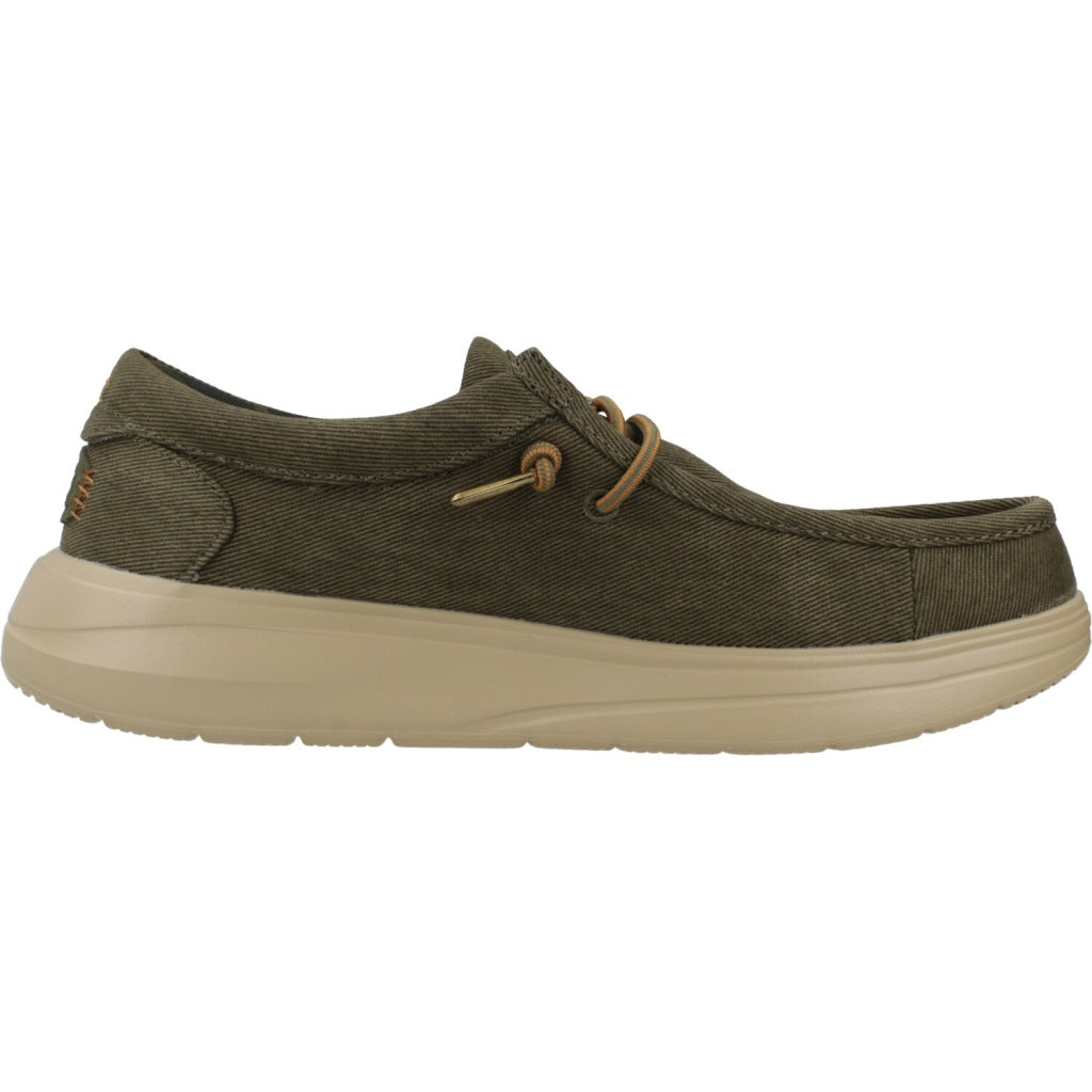 HEY DUDE WALLY COMF WORN TWILL en color VERDE (4)