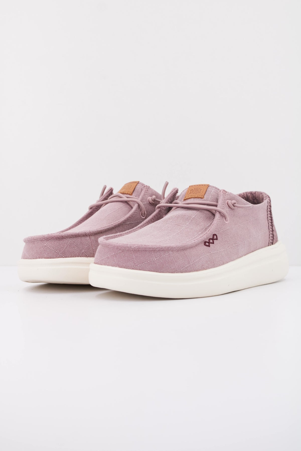 HEY DUDE WENDY RISE CHAMBRAY GRID en color ROSA (2)