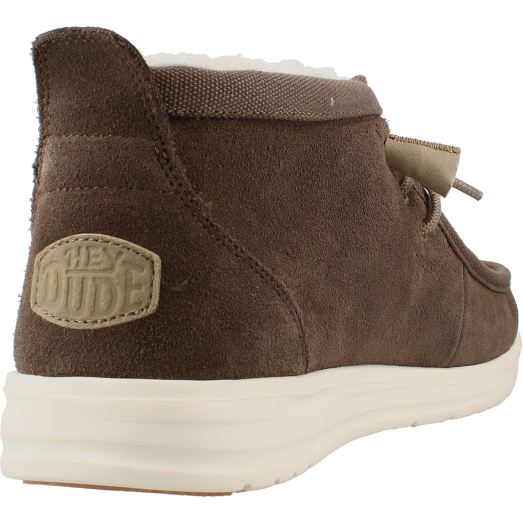 HEY DUDE HD WALLY MID GRIPR WARMTH en color MARRON (3)