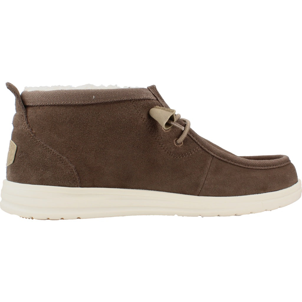 HEY DUDE HD WALLY MID GRIPR WARMTH en color MARRON (4)