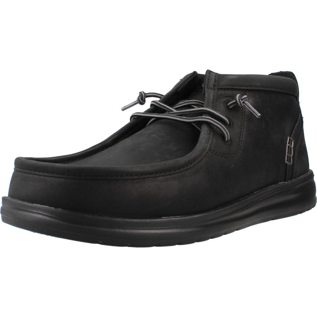 HEY DUDE HD WALLY MID GRIPR LEATHER en color NEGRO (1)