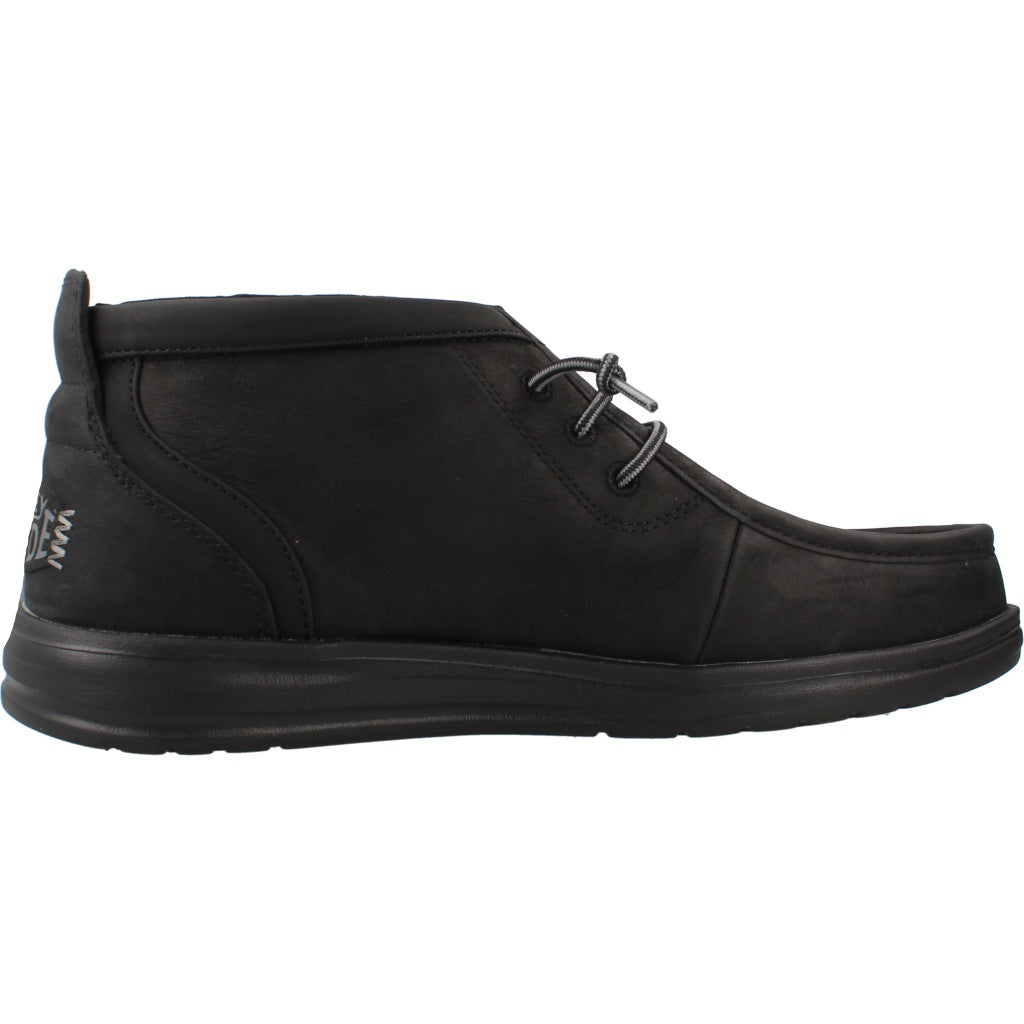 HEY DUDE HD WALLY MID GRIPR LEATHER en color NEGRO (4)