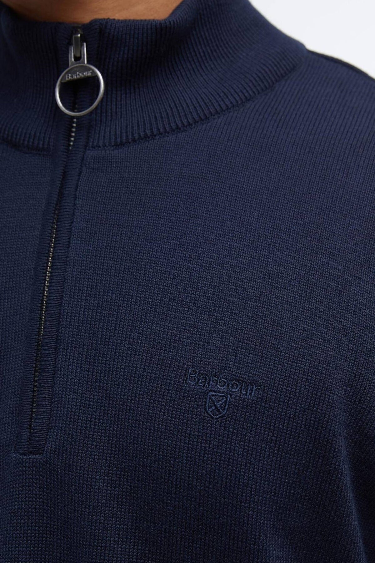 BARBOUR COTTON HALF ZIP MKNNY en color AZUL (5)
