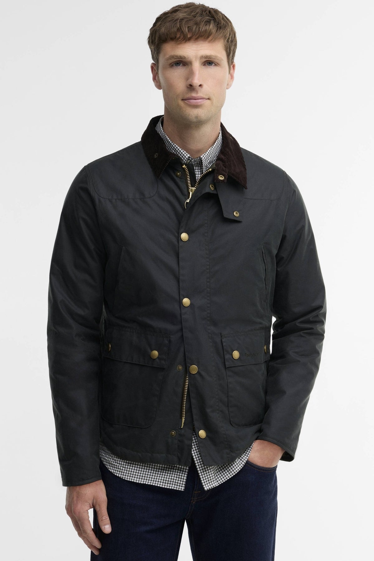 BARBOUR MWXSG REELIN WAX JACKET en color AZUL (1)