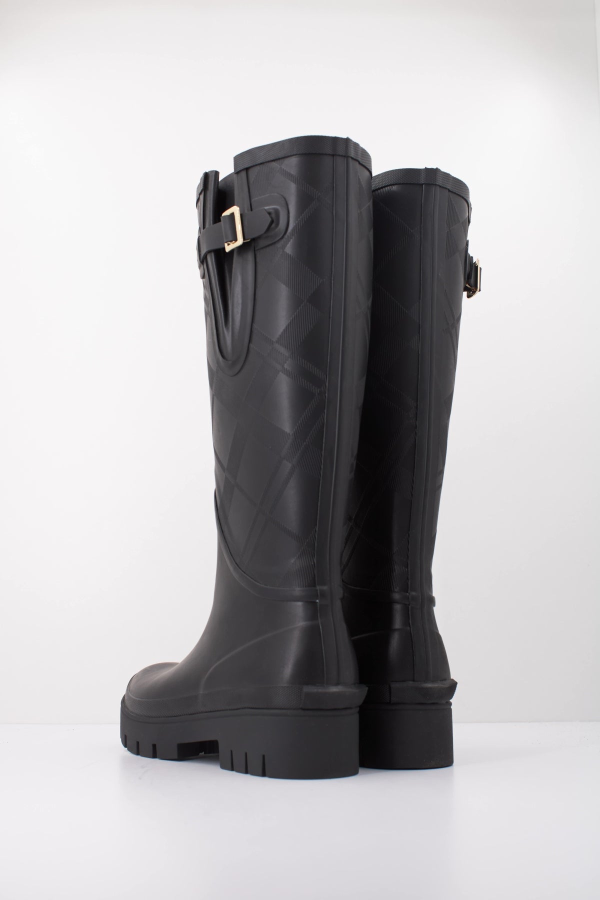 BARBOUR LEIGHTON TARTAN WELLINGTON LRFBK en color NEGRO (4)