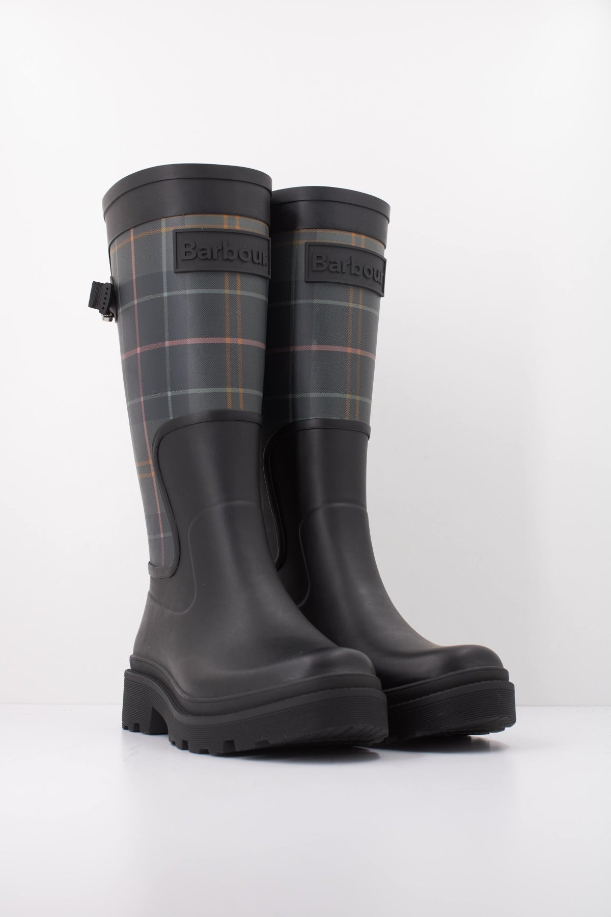 BARBOUR DENA TARTAN WELLINGTON LRFBK en color NEGRO (2)