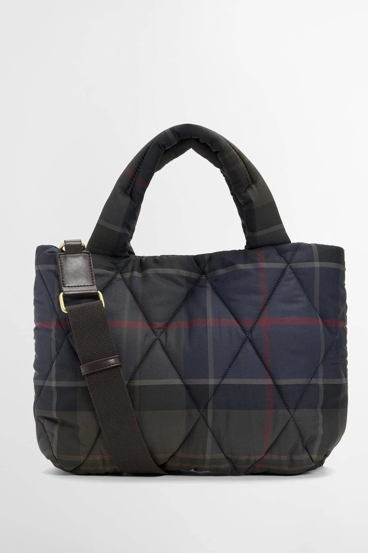 BARBOUR TARTAN ARLENE MINI QUILTED TOTE LBATN en color AZUL (2)